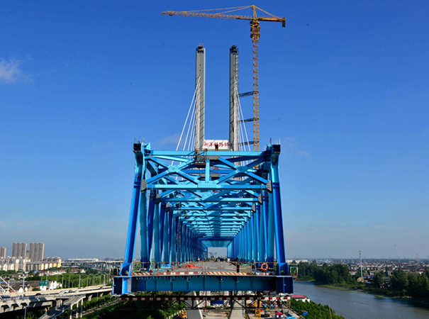 徐宿淮盐铁路盐城段新洋铁路桥即将合龙